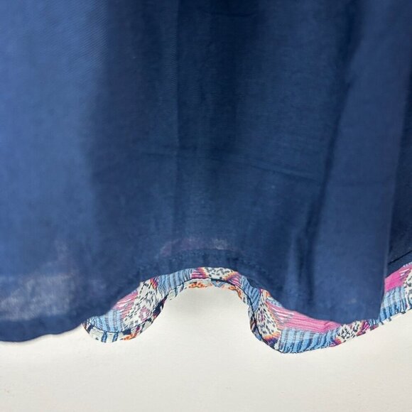 Old Navy Aztec Waist Defined Printed Dolman Sleeve Top Large Blue NWT - Picture 12 of 15